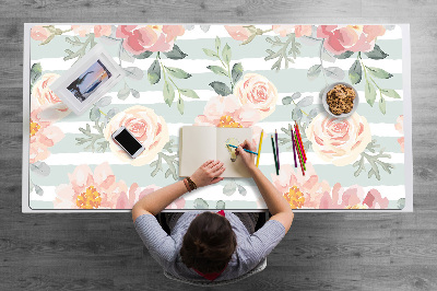 Sous main de bureau Fleurs roses