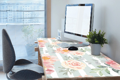 Sous main de bureau Fleurs roses