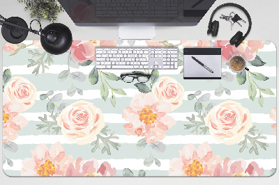 Sous main de bureau Fleurs roses