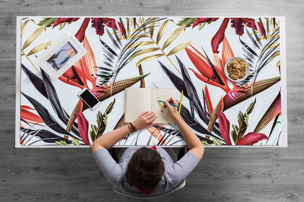 Sous-main bureau Fleurs pastel