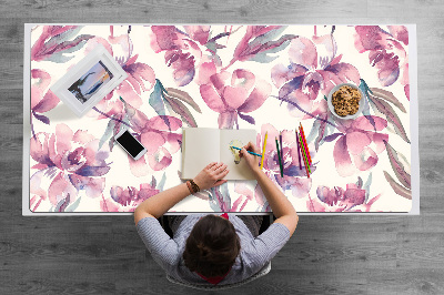 Sous main de bureau Fleurs roses