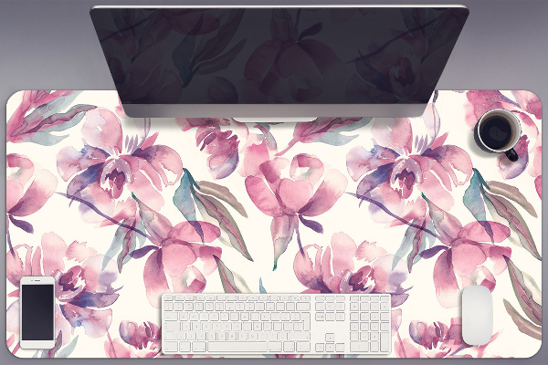 Sous main de bureau Fleurs roses