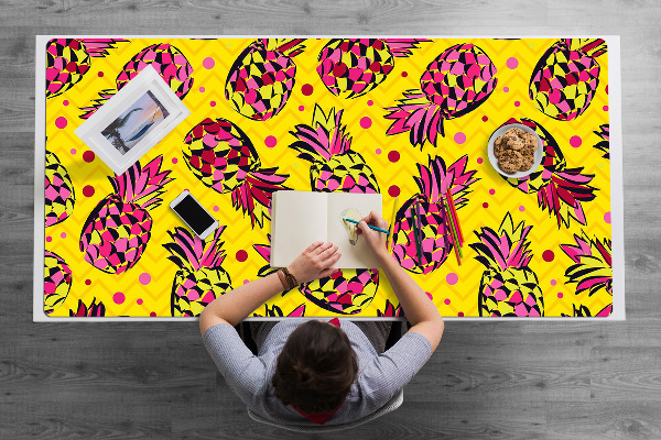 Sous-main bureau Ananas roses