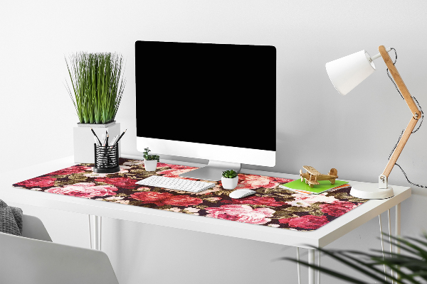 Sous main de bureau roses rouges