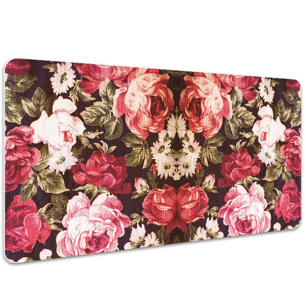 Sous main de bureau roses rouges