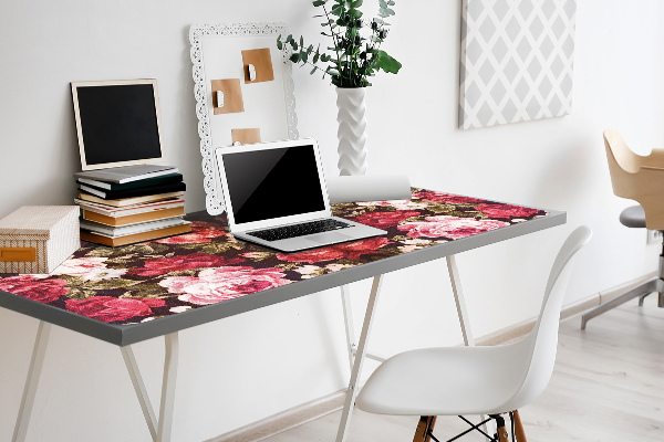 Sous main de bureau roses rouges