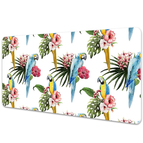 Tapis de bureau Perroquets et fleurs