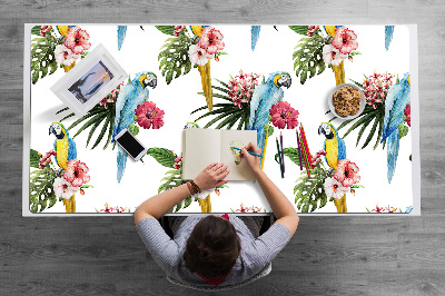 Tapis de bureau Perroquets et fleurs