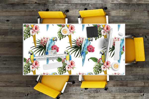 Tapis de bureau Perroquets et fleurs