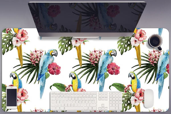 Tapis de bureau Perroquets et fleurs