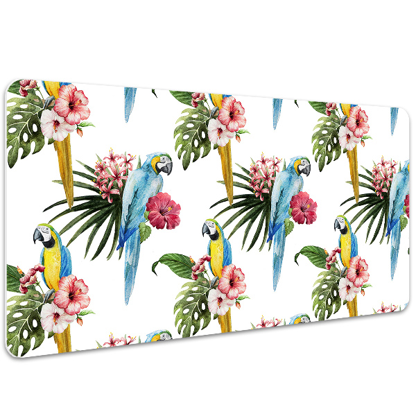 Tapis de bureau Perroquets et fleurs