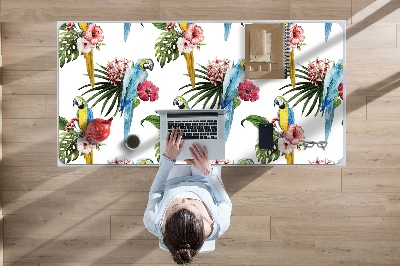 Tapis de bureau Perroquets et fleurs