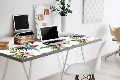 Tapis de bureau Perroquets et fleurs