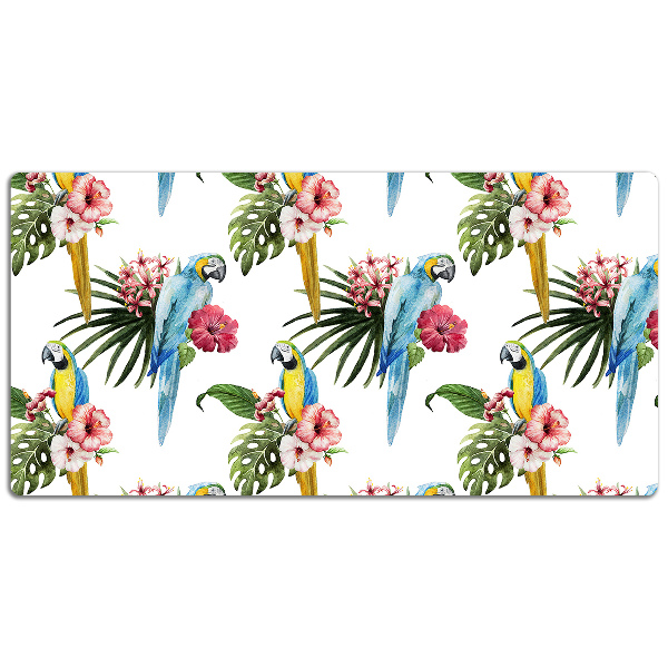 Tapis de bureau Perroquets et fleurs