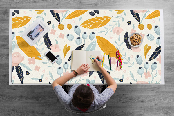 Sous-main bureau Fleurs pastel