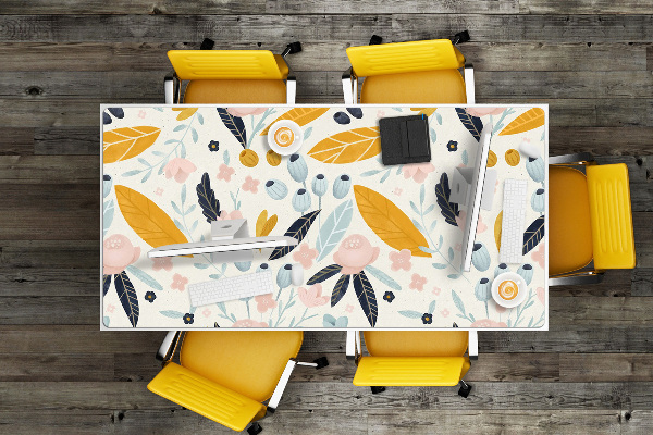 Sous-main bureau Fleurs pastel