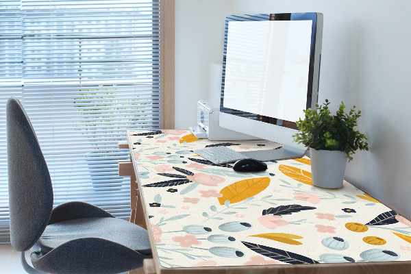 Sous-main bureau Fleurs pastel