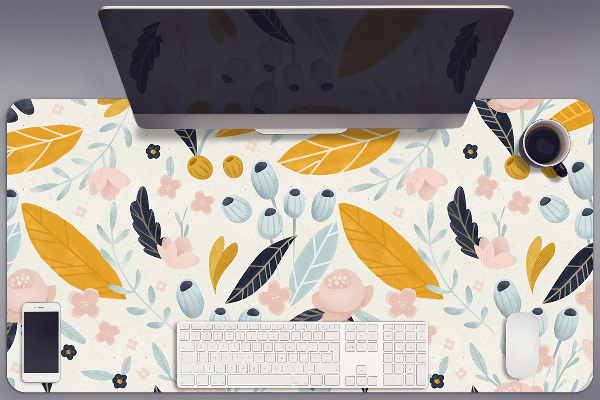 Sous-main bureau Fleurs pastel