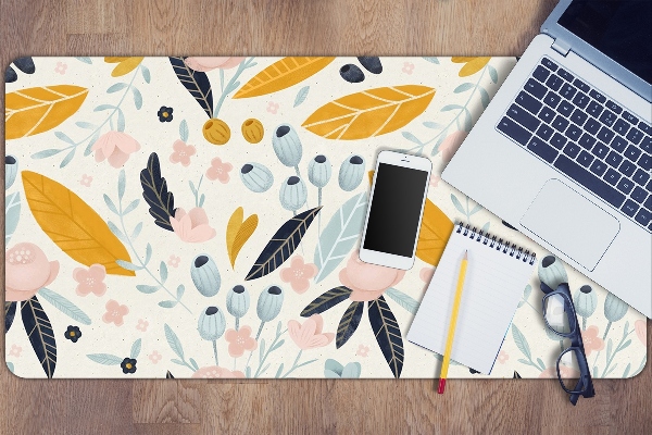 Sous-main bureau Fleurs pastel