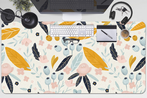 Sous-main bureau Fleurs pastel