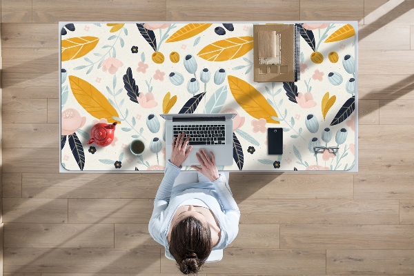 Sous-main bureau Fleurs pastel