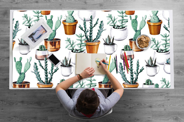 Sous-main bureau Cactus en pots
