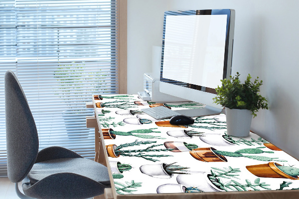 Sous-main bureau Cactus en pots