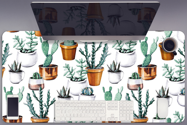 Sous-main bureau Cactus en pots