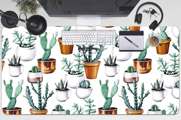 Sous-main bureau Cactus en pots