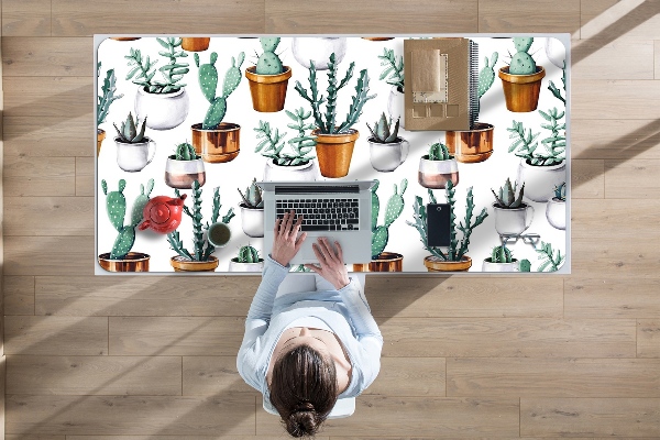 Sous-main bureau Cactus en pots