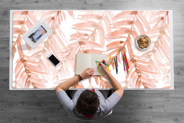 Sous-main bureau Feuilles orange