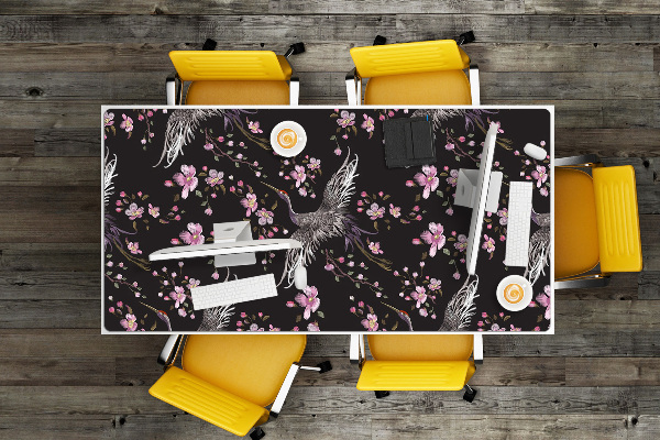 Tapis de bureau Hérons et fleurs