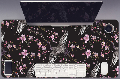 Tapis de bureau Hérons et fleurs