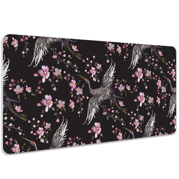 Tapis de bureau Hérons et fleurs