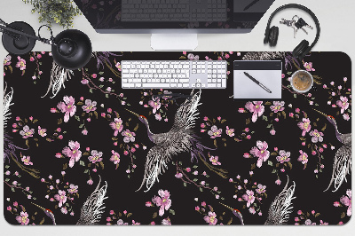 Tapis de bureau Hérons et fleurs