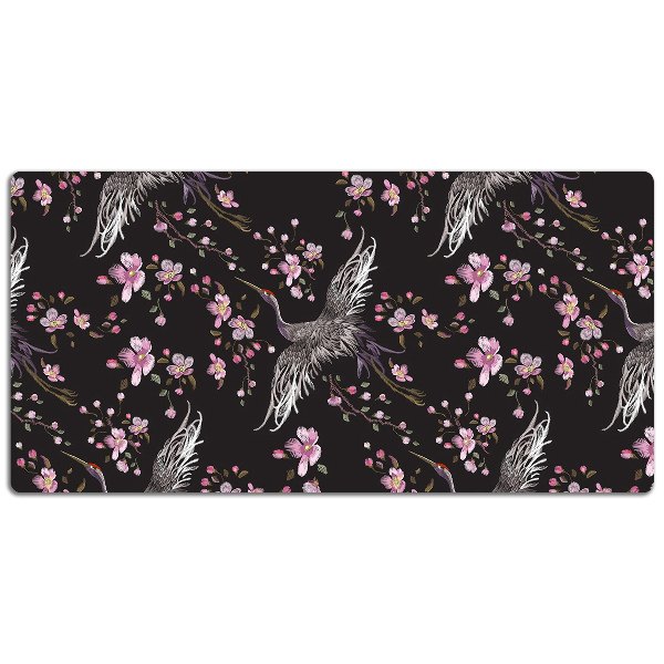 Tapis de bureau Hérons et fleurs
