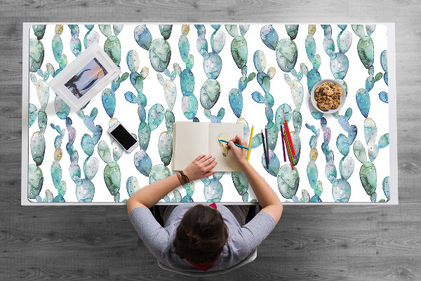 Sous-main bureau Cactus aquarelle
