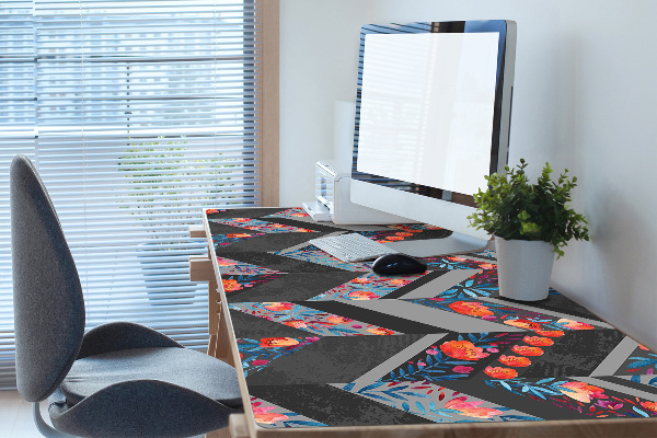 Sous-main bureau Fleurs à Herringbone