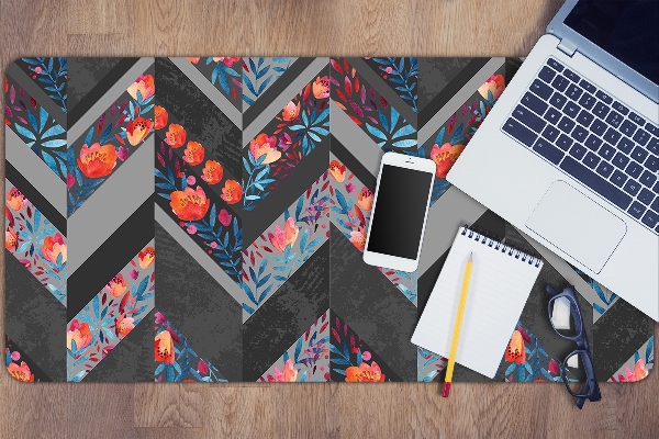 Sous-main bureau Fleurs à Herringbone