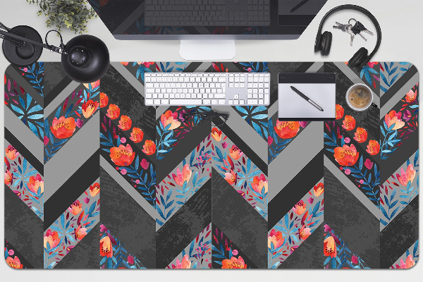Sous-main bureau Fleurs à Herringbone