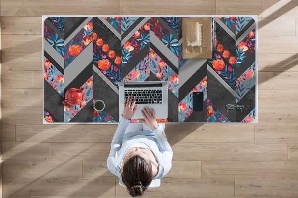 Sous-main bureau Fleurs à Herringbone