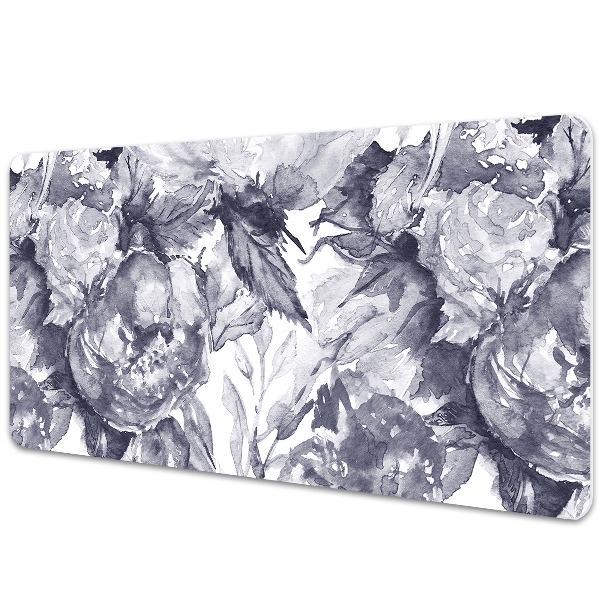 Tapis de bureau Fleurs grises