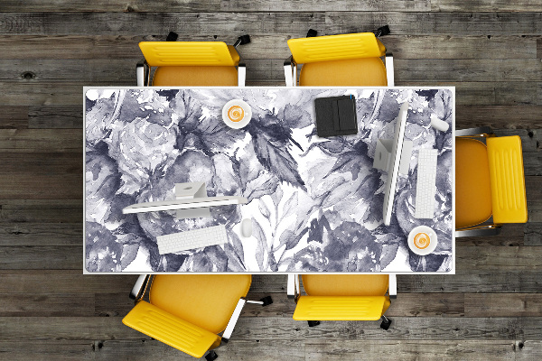 Tapis de bureau Fleurs grises