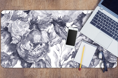 Tapis de bureau Fleurs grises