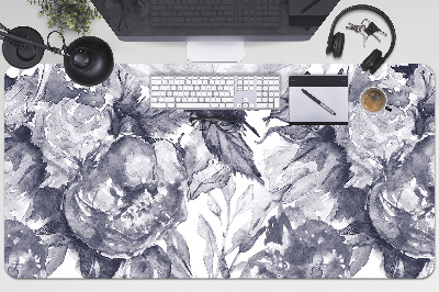 Tapis de bureau Fleurs grises