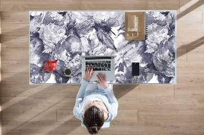 Tapis de bureau Fleurs grises