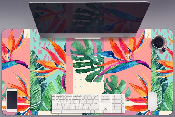 Sous-main bureau Mosaïque tropicale