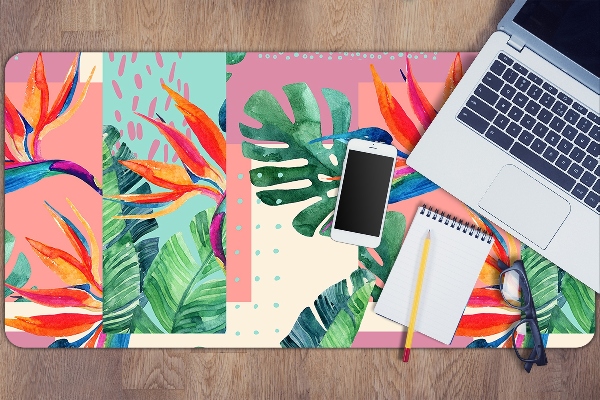 Sous-main bureau Mosaïque tropicale
