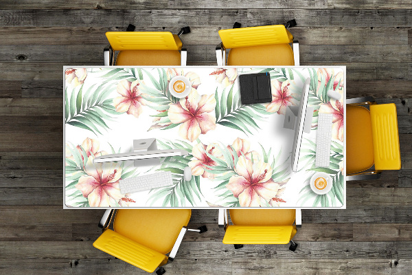 Sous-main bureau Fleurs hawaïennes