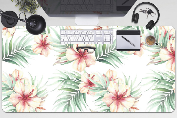 Sous-main bureau Fleurs hawaïennes